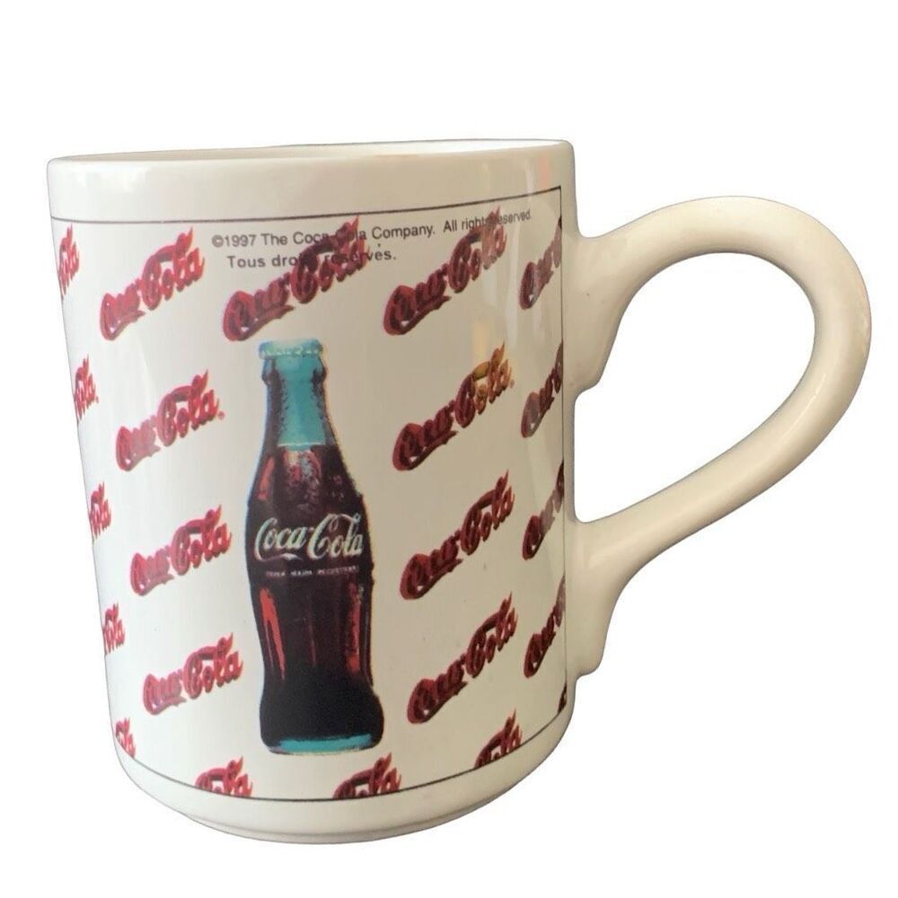Vintage Coca-Cola 1997 Always Refreshing Collectible Script Logo Mug HTF